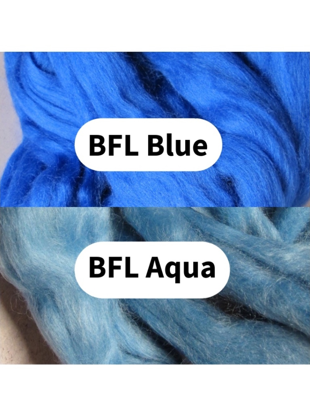 MIX Colors Blue Faced Leicester BFL Wool Top Roving Spinning in Blue and Aqua